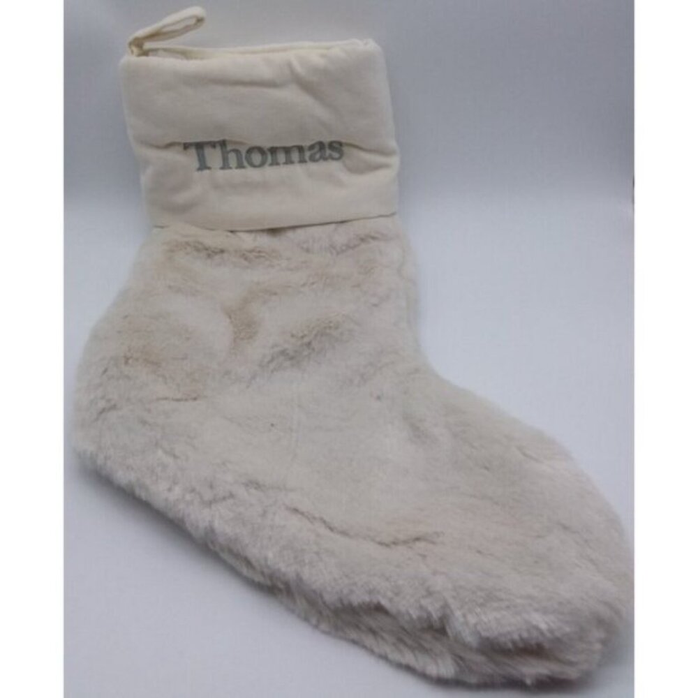 Pottery Barn Thomas Alpaca Christmas Holiday Faux Fur Stocking Xmas Lined